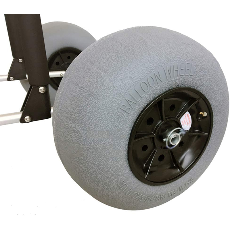 Folding beach trolley, compact portable luggage rack, made of aluminum alloy with 12-inch balloon tires