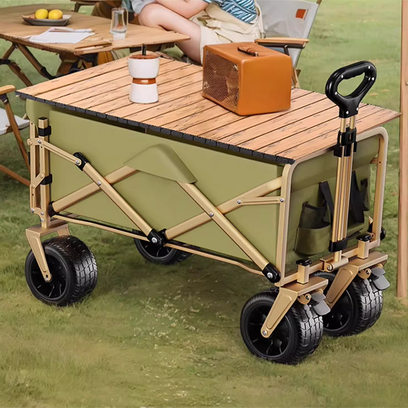 300L Large Capacity Camper Cart Outdoor Foldable Camping Car Camping Small Trailer Picnic Trolley Children Can Lie Down