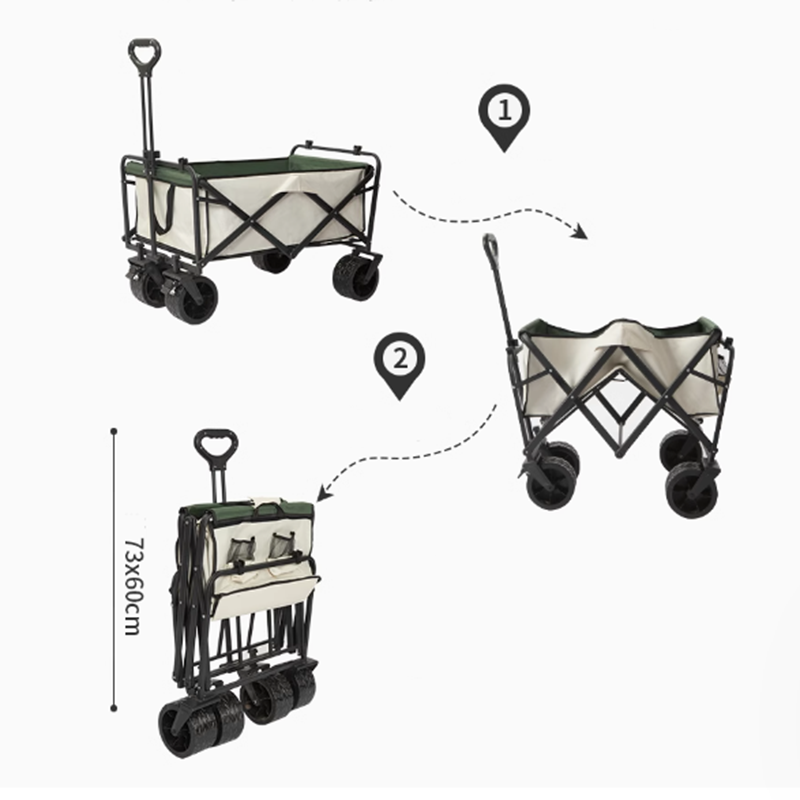Super Giant Wheel Outer Card Inner Green Beach Cart Camping Trolley Trailer Load-Bearing 200 Kg