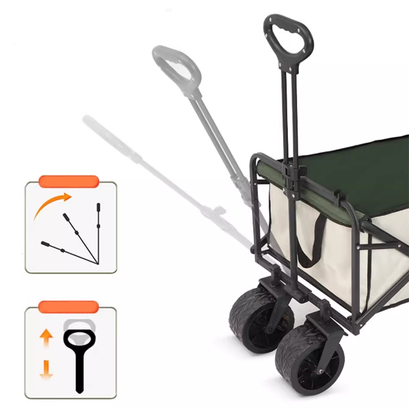 Super Giant Wheel Outer Card Inner Green Beach Cart Camping Trolley Trailer Load-Bearing 200 Kg