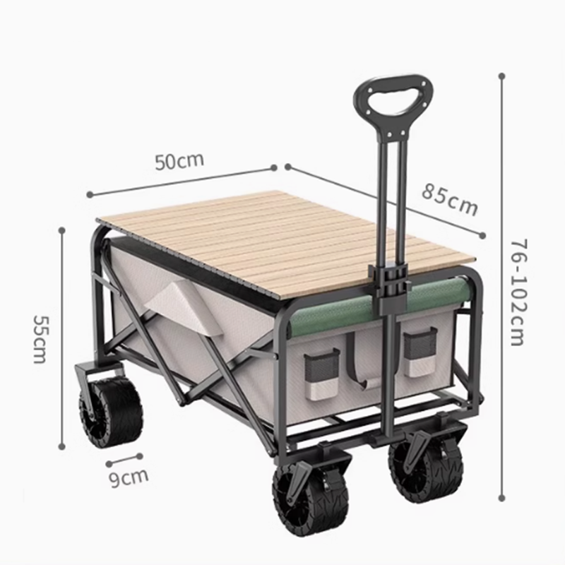 Super Giant Wheel Outer Card Inner Green Beach Cart Camping Trolley Trailer Load-Bearing 200 Kg