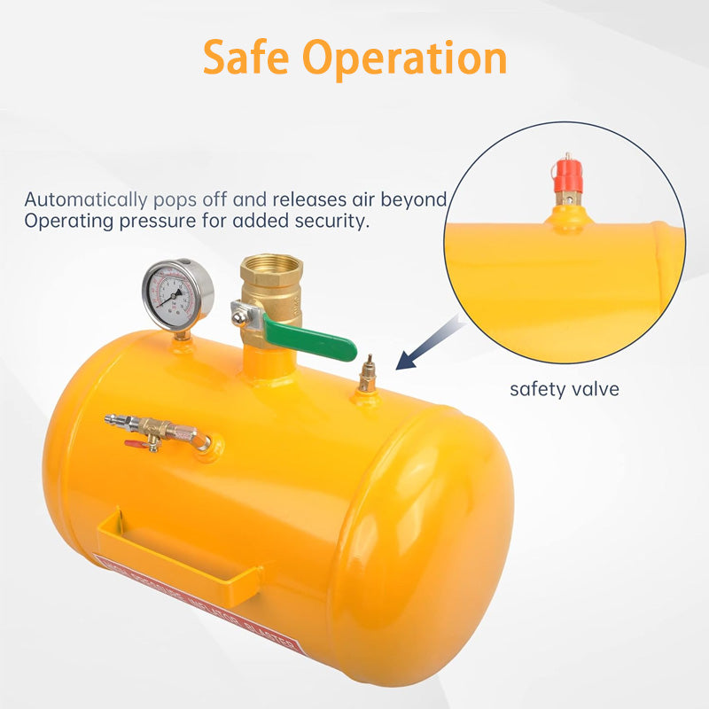 Air Tire Bead Seat, Bead Seat Air Tire Inflator Yellow, Tool Seat Inflator With Pressure Gauge For Cars Trucks