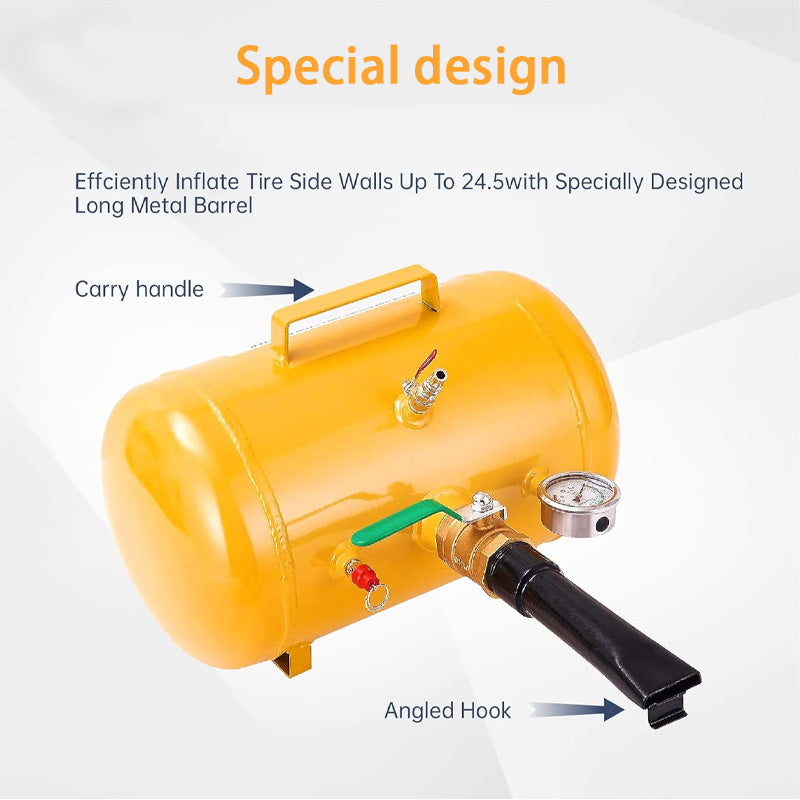 Air Tire Bead Seat, Bead Seat Air Tire Inflator Yellow, Tool Seat Inflator With Pressure Gauge For Cars Trucks