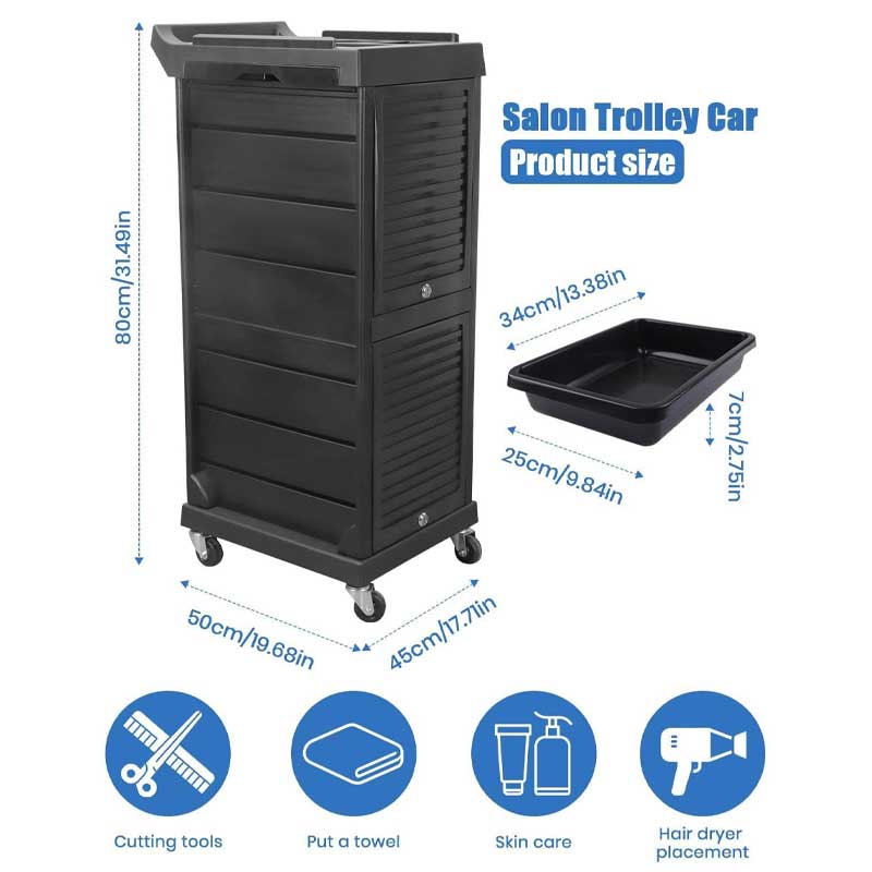 Hairdressing Cart Beauty Salon, Multi-Layer Storage Portable Tool Cart