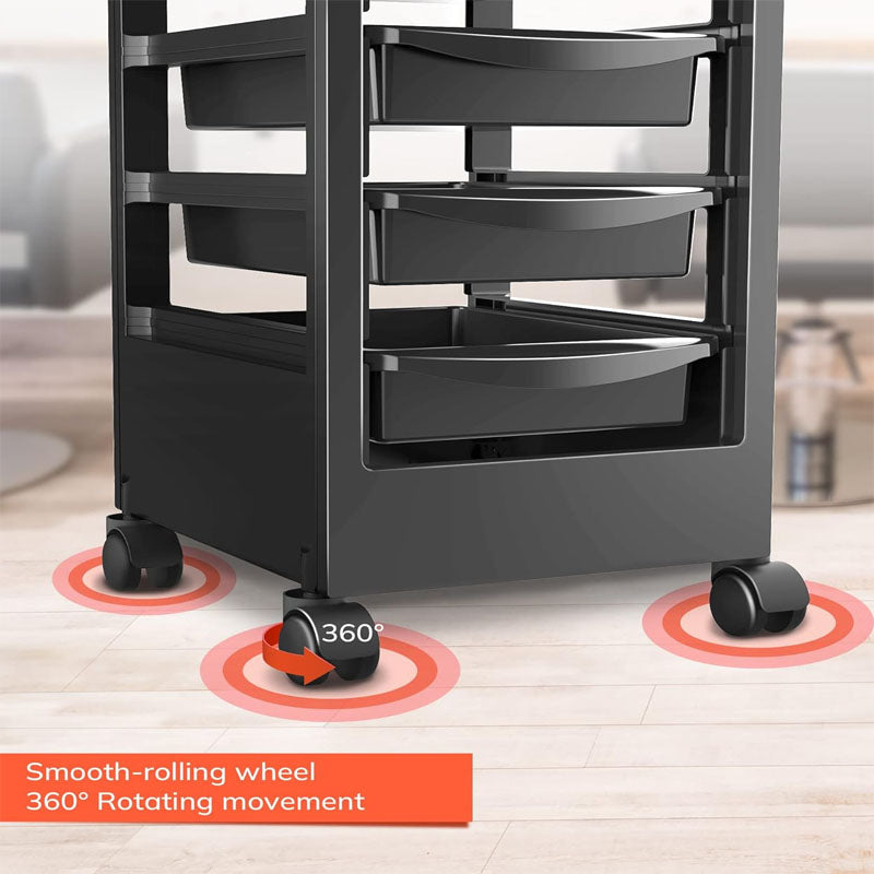 Beauty Hairdressing Cart with Wheels and 5 Drawers, Salon Rolling Cart for Extra Hairdresser Storage