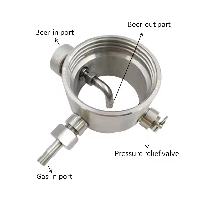 64Oz Double-Layer Barrel Stainless Steel Mini Pressurized Draft Beer Brewing Barrel Wine Spear Set Mini Wine Container