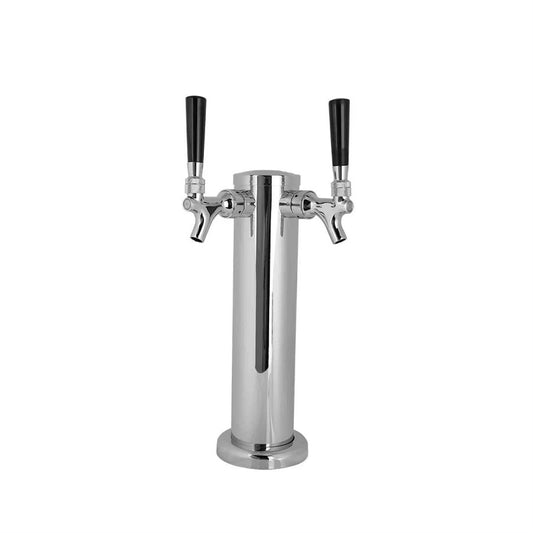 Stainless Steel Double Tap Beer Dispenser Tap Column Beer Tower Dispenser Beer With Tap, 2 Hose Beer Tower Set For Home And Bar