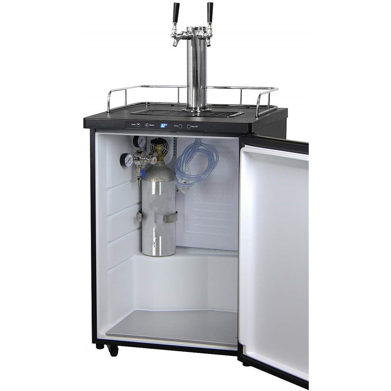 Beer Barrel Beer Refrigerator With Digital Display Air-Cooled Draft Beer Machine Double Tap Beer Dispenser