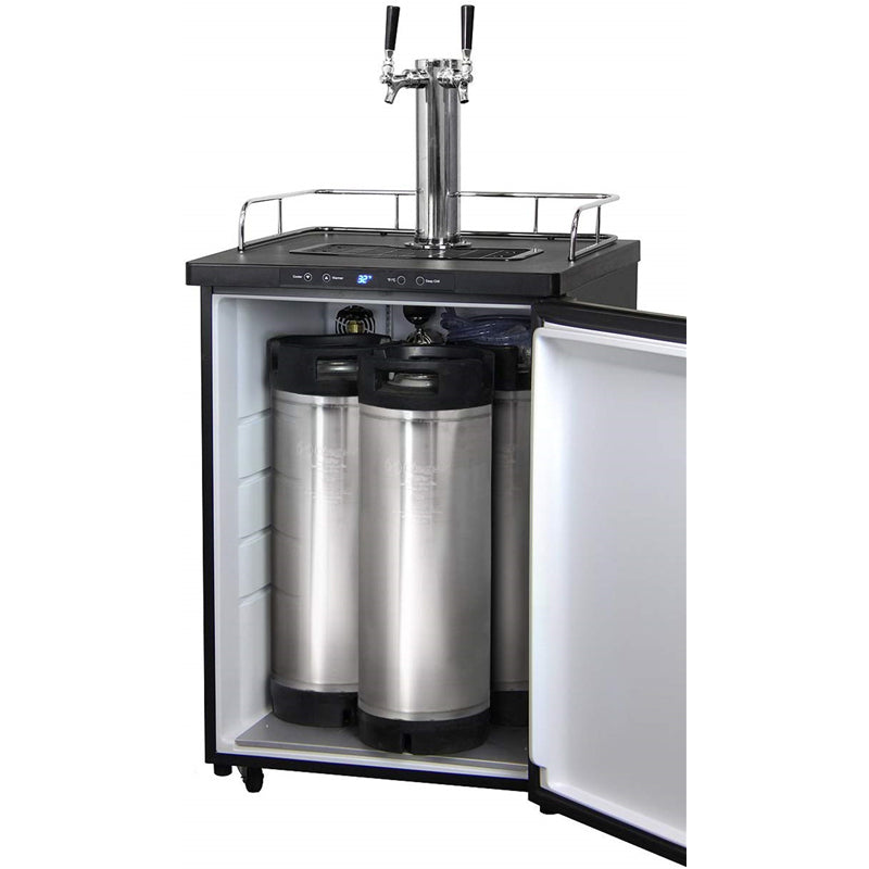 Beer Barrel Beer Refrigerator With Digital Display Air-Cooled Draft Beer Machine Double Tap Beer Dispenser