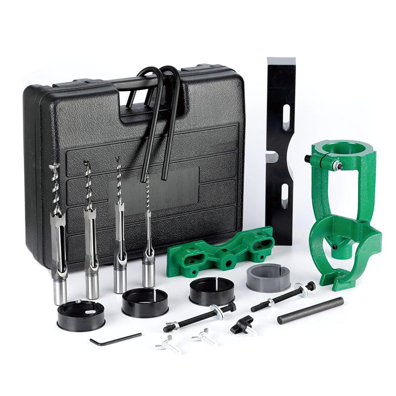 Drill Press Mortising Attachment Kit, 4 Model Drills Square Hole Chisel Set,Bench Drill Locator Set Mortise and Tenon Tools, for Woodworking Mortising Tenoning Drilling Machine