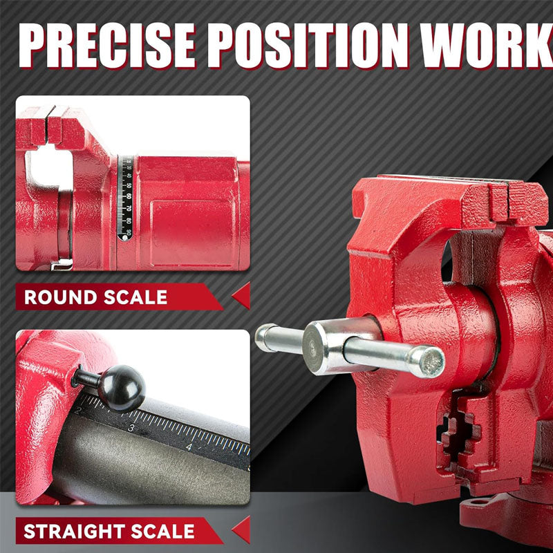 5-Inch Terminal Location Bench Vise with Ductile Iron Bench Vise 360° Multi-Purpose Bench Vice with Anvil