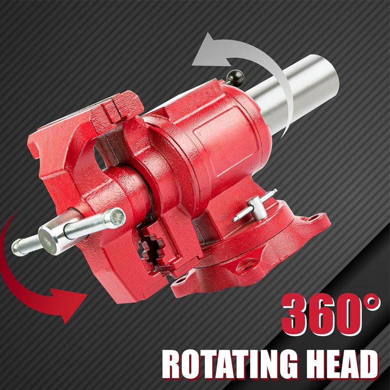 5-Inch Terminal Location Bench Vise with Ductile Iron Bench Vise 360° Multi-Purpose Bench Vice with Anvil