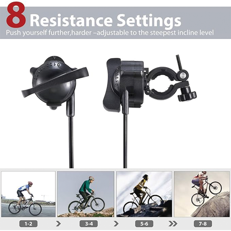 Bike Resistance Trainers,Magnetic Stationary Stand for 26-28" & 700C Wheels,8 Level Resistance Portable Stainless Steel Indoor Trainer with Quick Release Lever & Front Wheel Riser Block