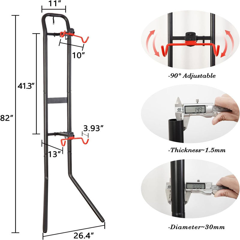2 Bike Storage Rack Gravity Bike Rack no Drill Heavy Duty Bike Wall Hanger Holds Up to 120lb