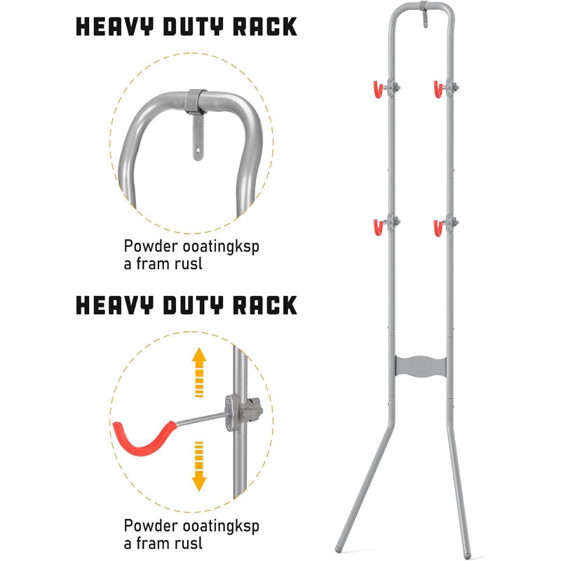 2Bike Storage Rack (Max. 120LBS) Gravity Wall Bike Rack Easy Assemble for Road Mountain and Hybrid Bicycles