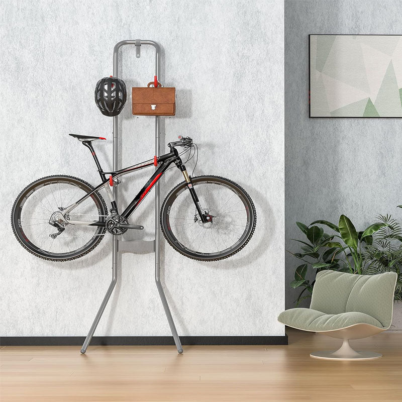 2Bike Storage Rack (Max. 120LBS) Gravity Wall Bike Rack Easy Assemble for Road Mountain and Hybrid Bicycles