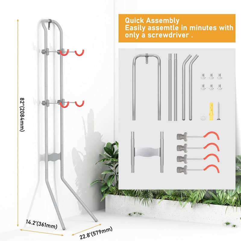2Bike Storage Rack (Max. 120LBS) Gravity Wall Bike Rack Easy Assemble for Road Mountain and Hybrid Bicycles