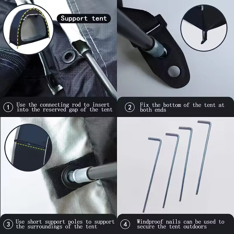 Multifunctional Ventilate Camping Tent For Bike Packing Bicycle Storage Tents 210D Oxford Portable For 2 Bikes Storage Shed Tent