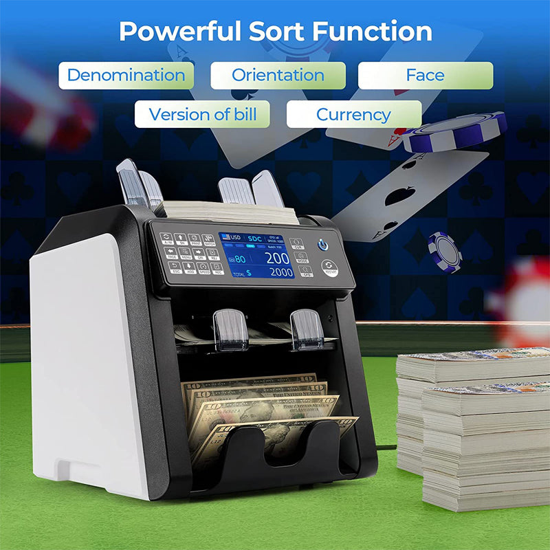 Al-950 Mixed Bill Discriminator Counter With Counterfeit Detection Cash Sorter Bill Counter