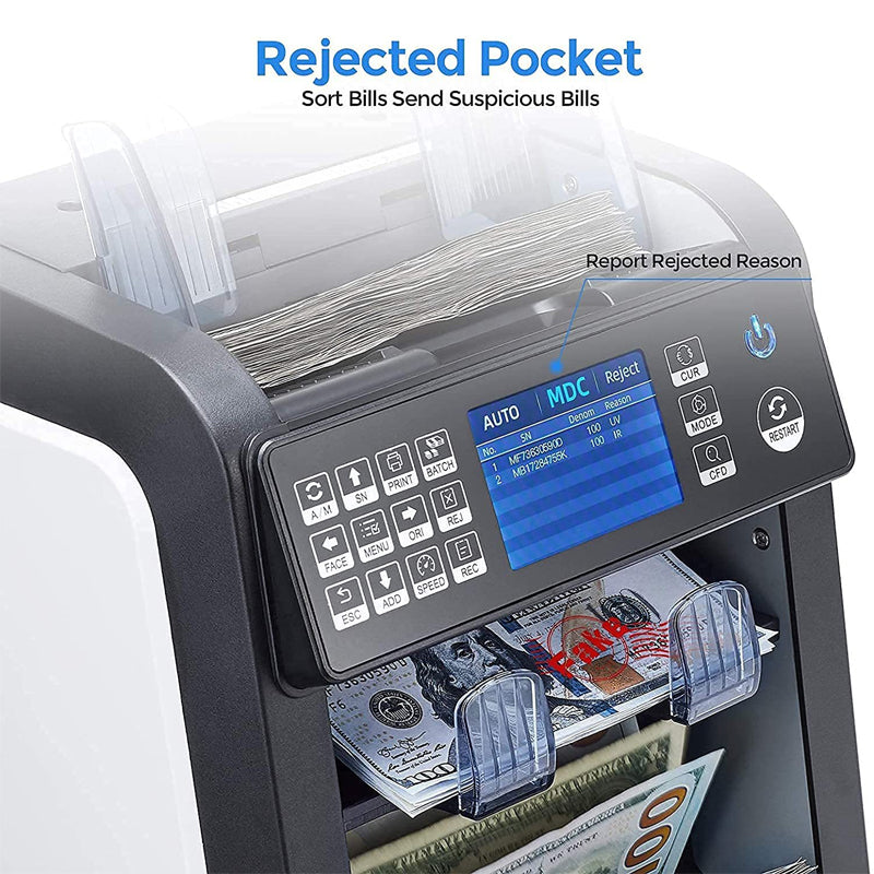 Al-950 Mixed Bill Discriminator Counter With Counterfeit Detection Cash Sorter Bill Counter