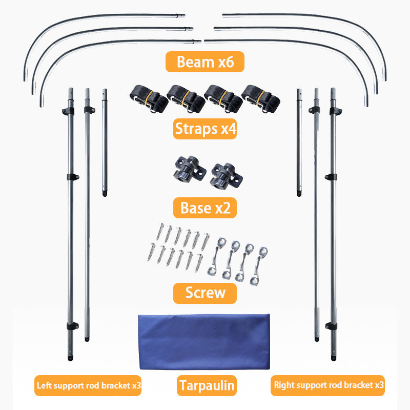 Boat Awning, Speedboat Inflatable Boat Assault Boat High-Speed Boat Folding Rain Awning