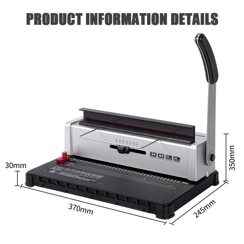 34-Hole Binding Machine, Contract And Tender Document Punching And Ring Pressing Machine