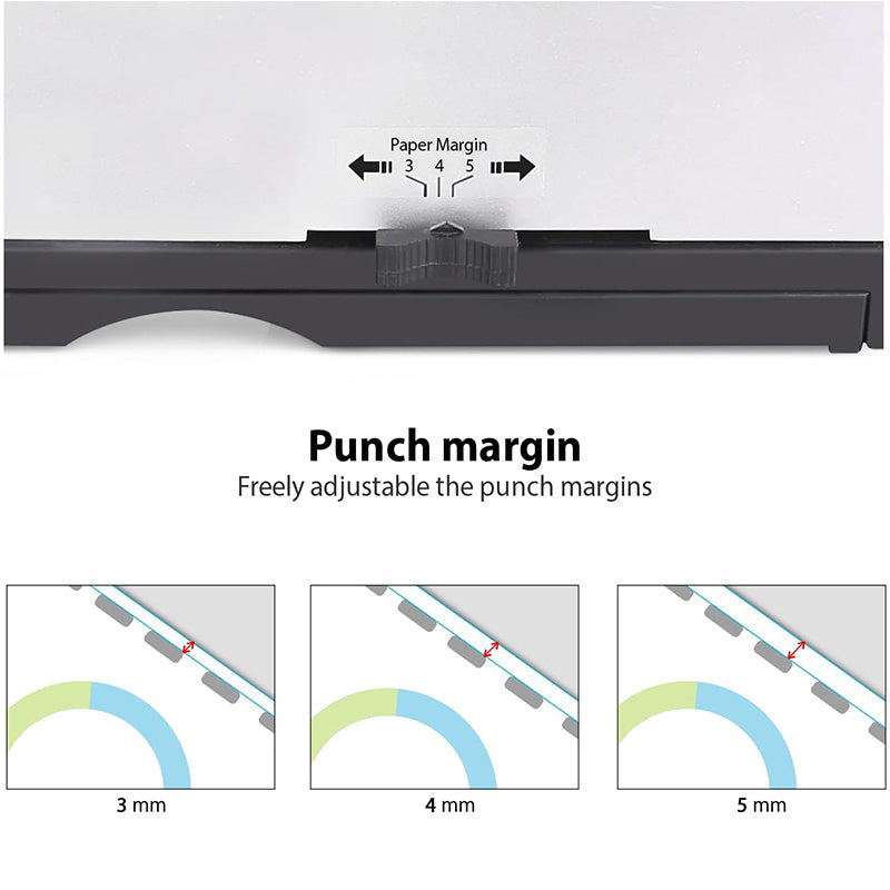 21-Hole Binding Machine Book Binding Machines with 100PCS 3/8'' Comb Bindings Spines for Letter Size, A4, A5 Paper