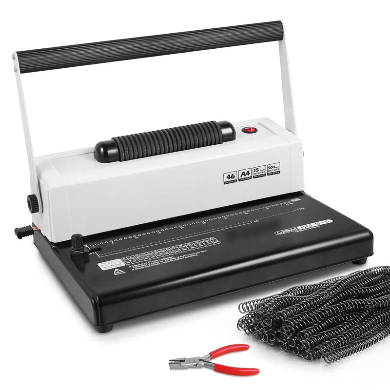 Binding Machine Coil Spiral Binding Machine Electric Coil Inserter for Letter Size/A4/A5 with 100pcs 5/16'' Coil Binding Spines