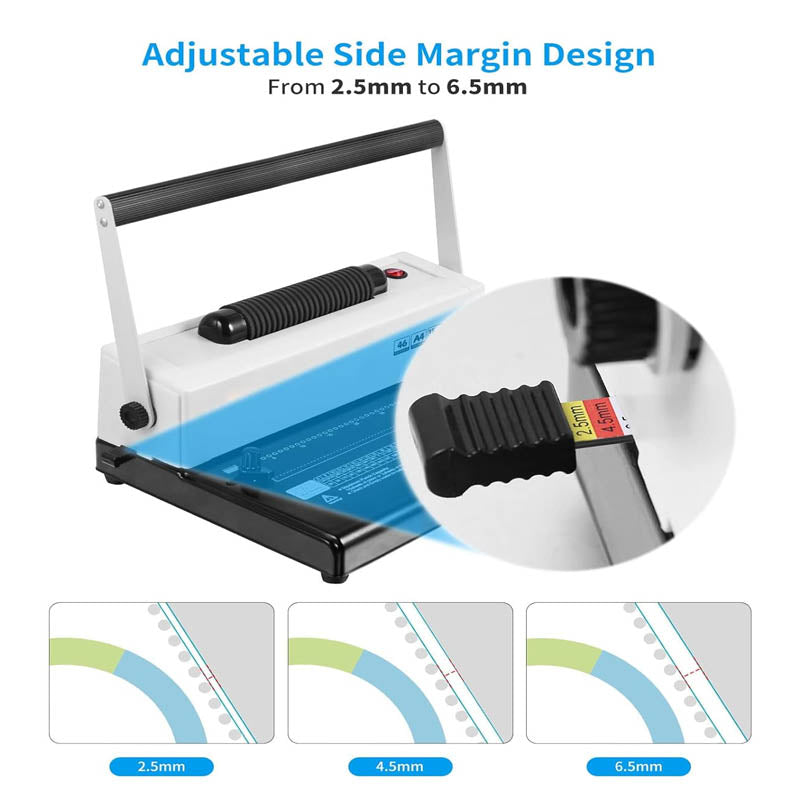 Binding Machine Coil Spiral Binding Machine Electric Coil Inserter for Letter Size/A4/A5 with 100pcs 5/16'' Coil Binding Spines