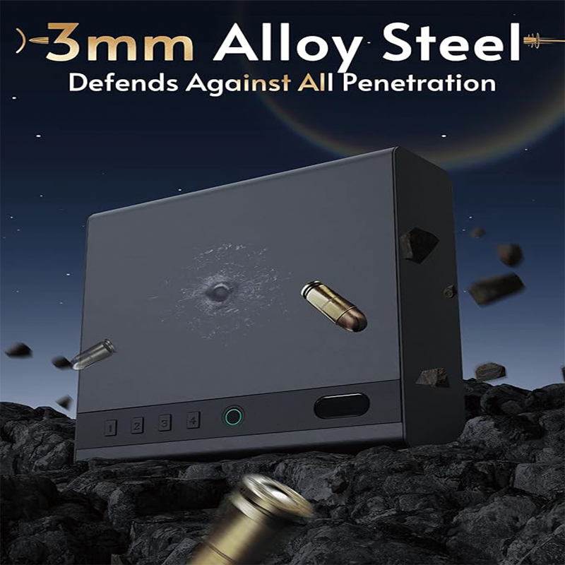 Gun Safe for Pistols, Biometric Gun Safe with Three Quick Access Ways of Fingerprints, Passwords and Keys,Ideal for Nightstand, Car, Bedside, Wall