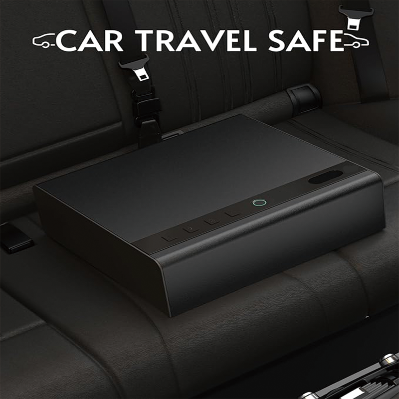 Gun Safe for Pistols, Biometric Gun Safe with Three Quick Access Ways of Fingerprints, Passwords and Keys,Ideal for Nightstand, Car, Bedside, Wall