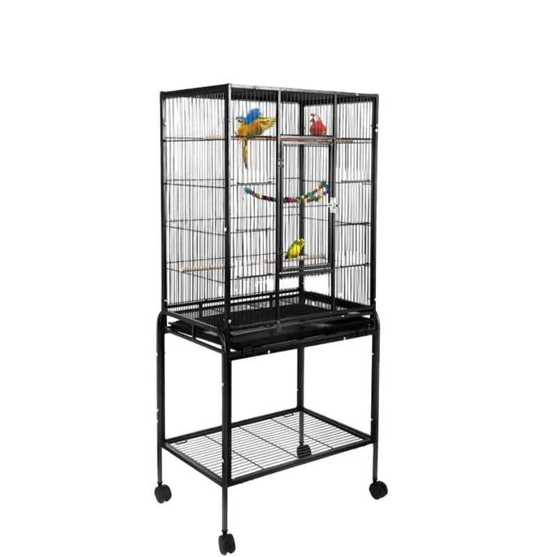 Spot Large Rust Resistant Luxurious Metal Wire Black Parrot Breeding Encryption Wire Cages Bird For Cages With Perch Stand