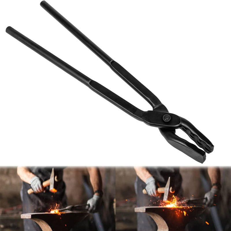 Wolf Jaw Blacksmith Tongs for Beginner & Professional Blacksmiths Bladesmiths & Craftsmen (15 in 16 in 17 in)