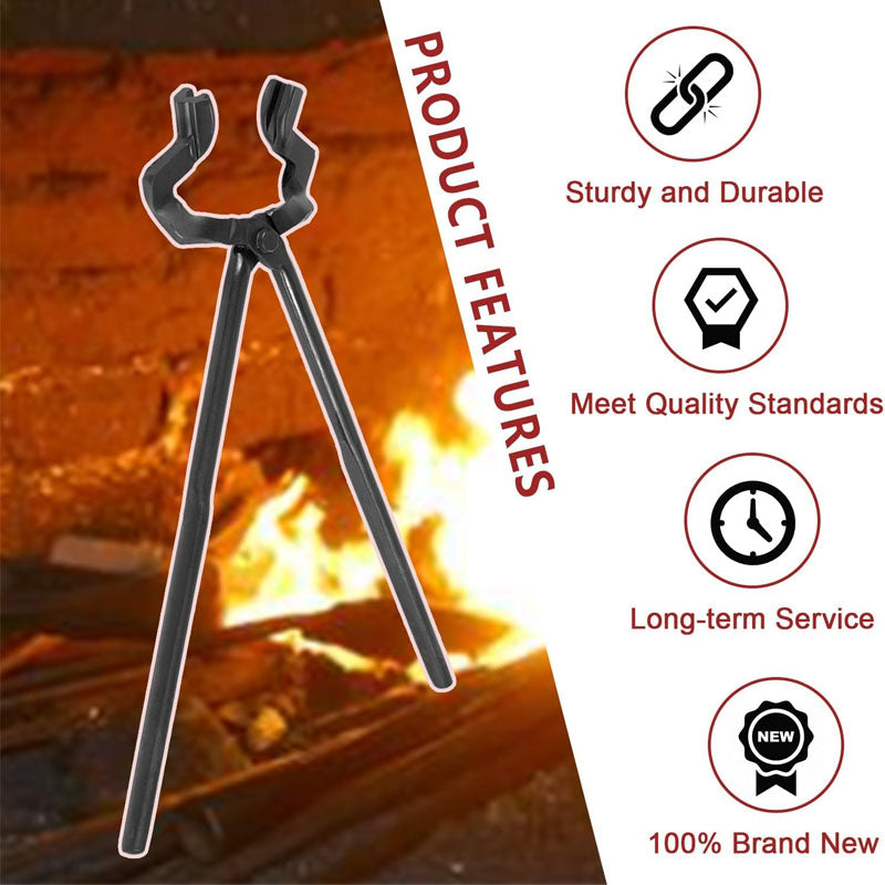16"Z- V-Bit Style Tongs Blacksmith Tongs Z-Jaw Offset Knife Making Tongs Blacksmith for Beginner and Seasoned Blacksmiths Bladesmiths and Craftsmen