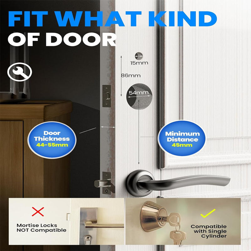 7-in-1 Keyless Entry Door Lock Bluetooth Door Lock Fingerprint Door Lock with Touchscreen Keypad App Remote Control