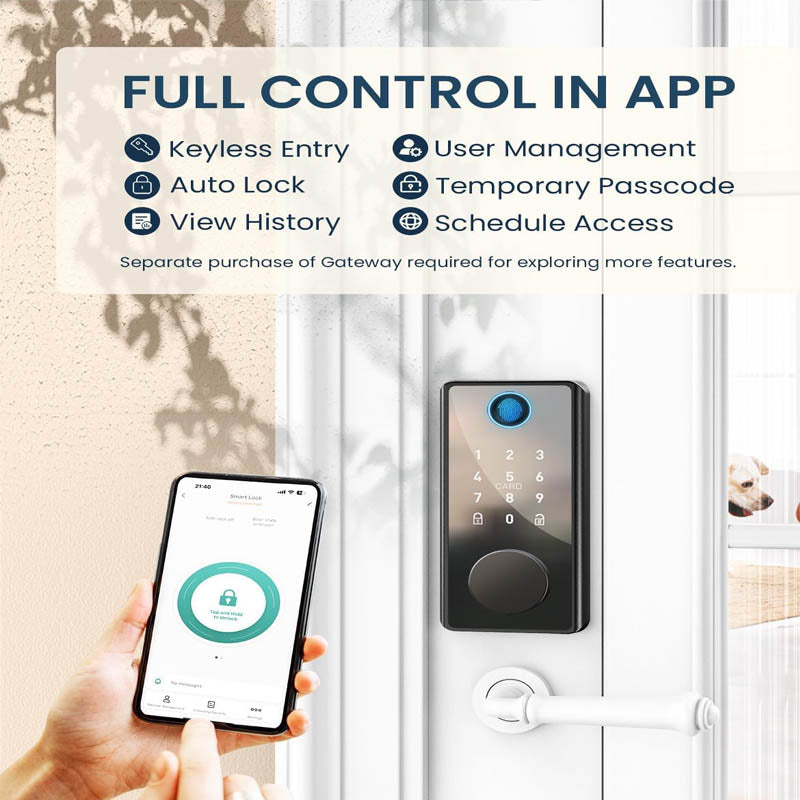 Bluetooth Door Lock Keyless Entry Door Lock with Keypad Fingerprint Door Lock with Code Biometric Smart Digital Door Lock