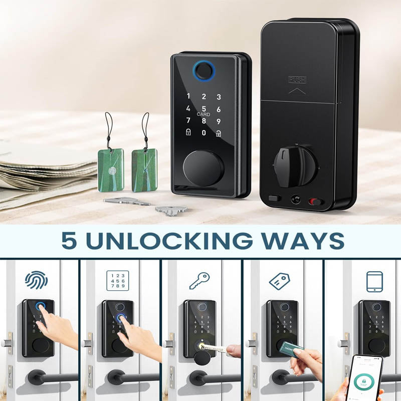 Bluetooth Door Lock Keyless Entry Door Lock with Keypad Fingerprint Door Lock with Code Biometric Smart Digital Door Lock