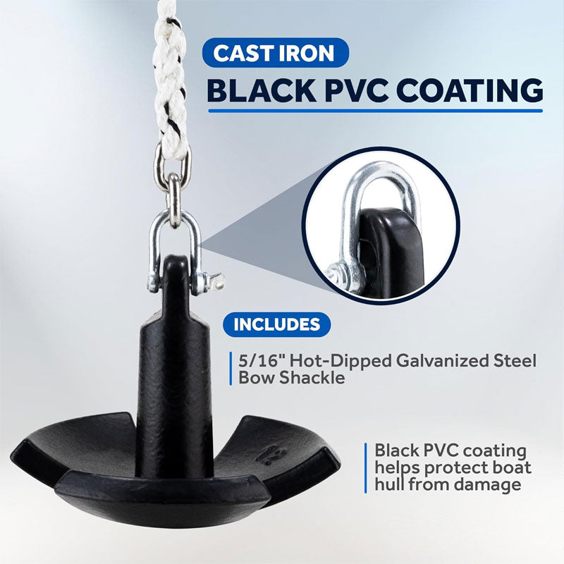 Black Cast Iron River Anchor, Boat Anchor, Marine Hardware Yacht Accessories Anchor