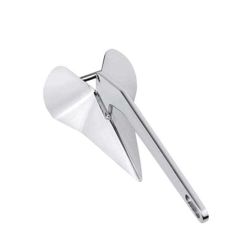 316 Stainless Steel Triangular Anchor, Yacht Anchor Mirror Polished Large Grip Steel Plate Anchor