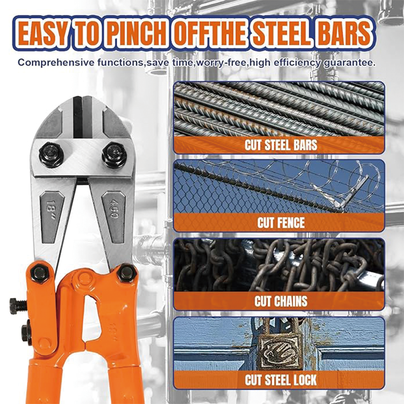 Bolt Cutter, 18" Lock Cutter,Soft Grip Rubber Ergonomic Handle Cutters Cutting Fence,Rods, Bolts, Wires, Rivets, Cables, and Chains