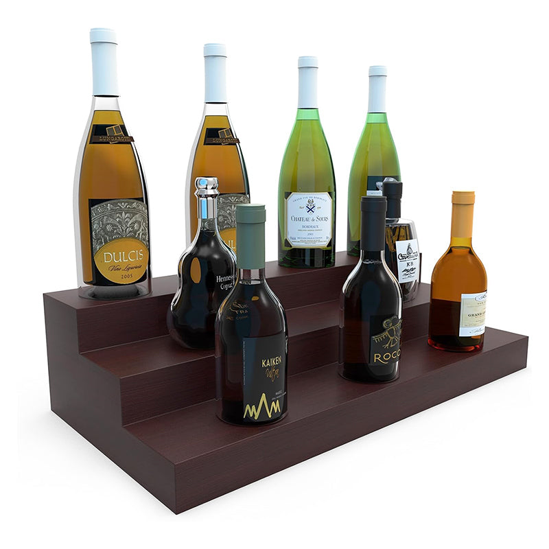2Tier 3 Tier 24 Inch Bar Bottle Display Shelf Bar Stand for Liquor Bottles for Whiskey Wine Coffee Syrup Water Bottle Display