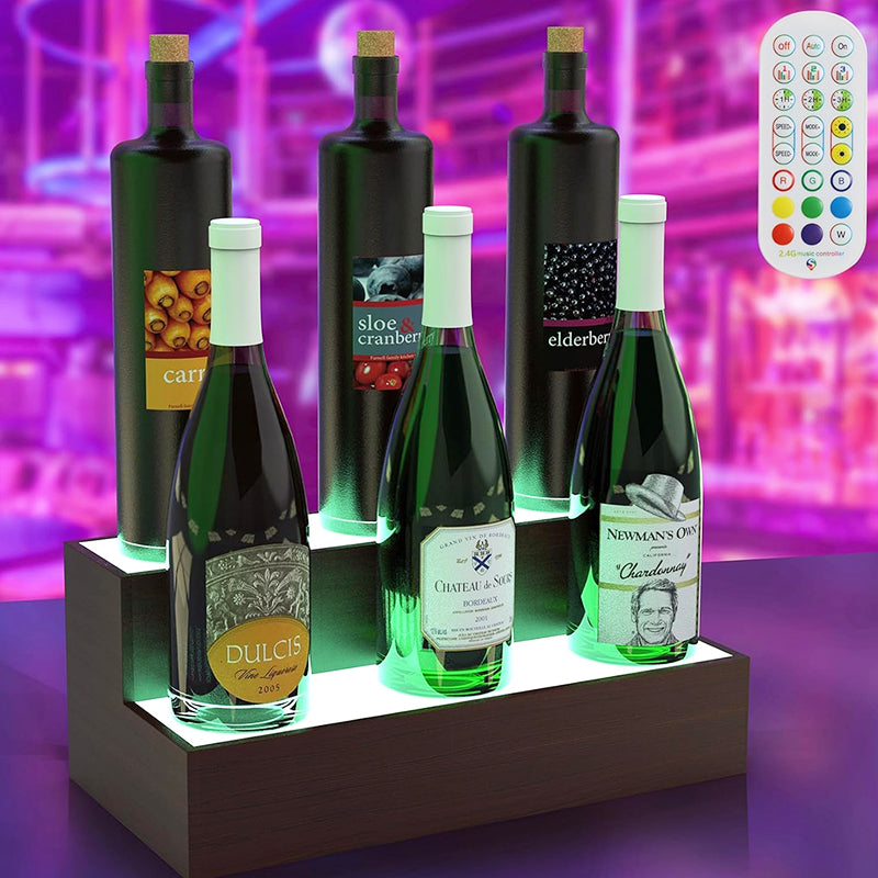 2Tier 3 Tier 24 Inch Bar Bottle Display Shelf Bar Stand for Liquor Bottles for Whiskey Wine Coffee Syrup Water Bottle Display