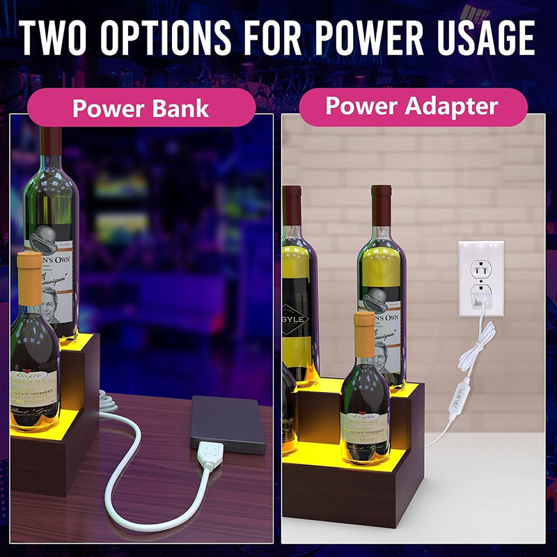 2Tier 3 Tier 24 Inch Bar Bottle Display Shelf Bar Stand for Liquor Bottles for Whiskey Wine Coffee Syrup Water Bottle Display