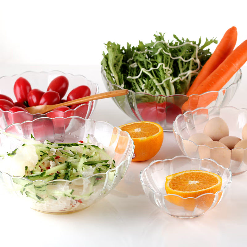 Tempered Glass Bowls Soup Bowls Salad Bowls Dessert Bowls Lotus Edge
