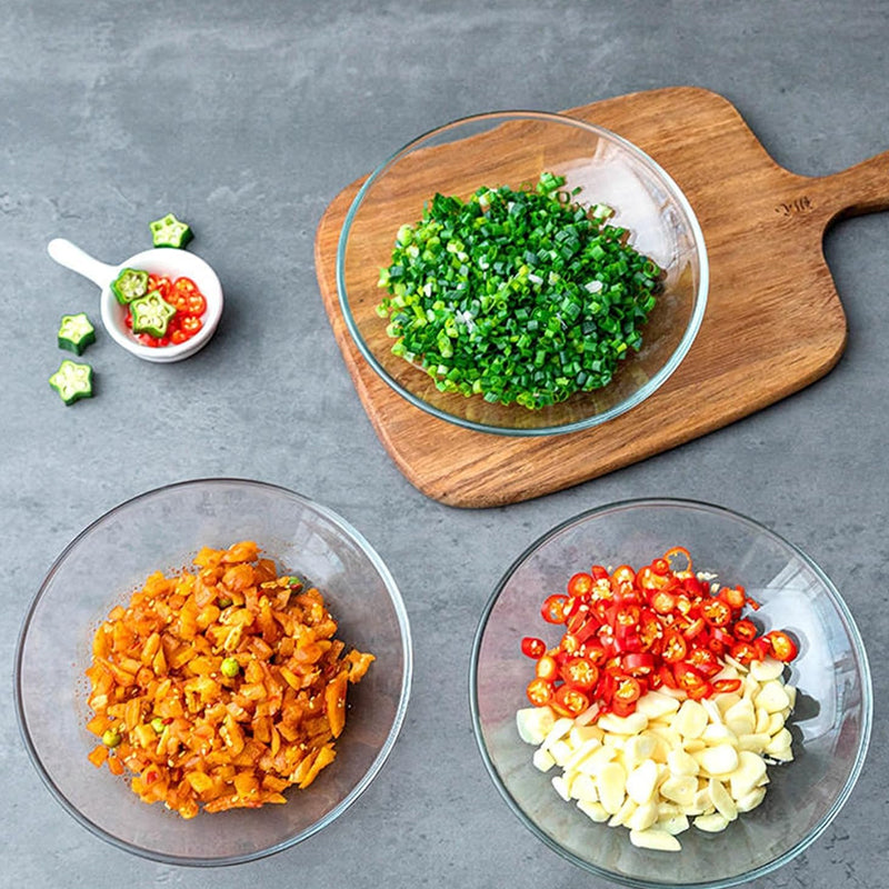 Tempered Glass Bowl, Round, Microwave-Resistant Rice Bowl, Transparent Glass Bowl, Cereal Bowl