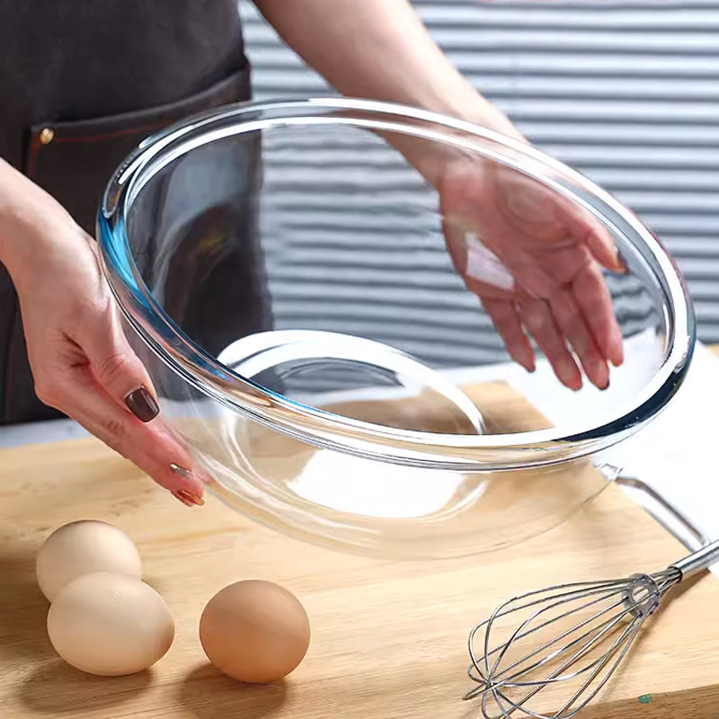 Transparent Glass Bowl For Microwave Heating, High Temperature Resistant Tempered Glass Household Salad Rice Bowl And Soup Bowl