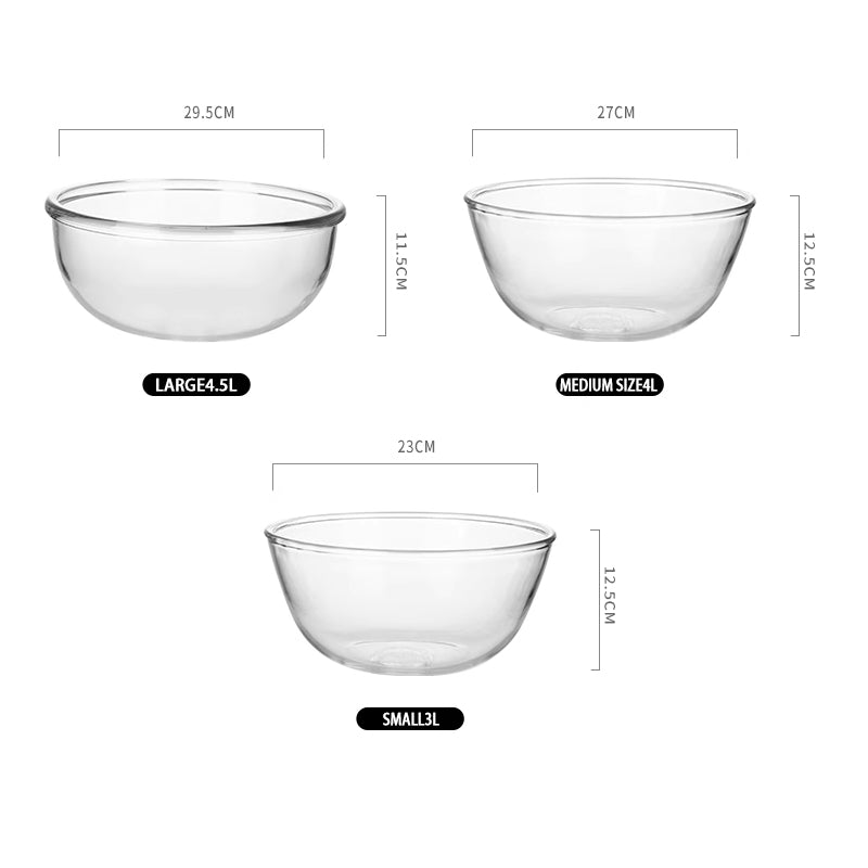 Transparent Glass Bowl For Microwave Heating, High Temperature Resistant Tempered Glass Household Salad Rice Bowl And Soup Bowl