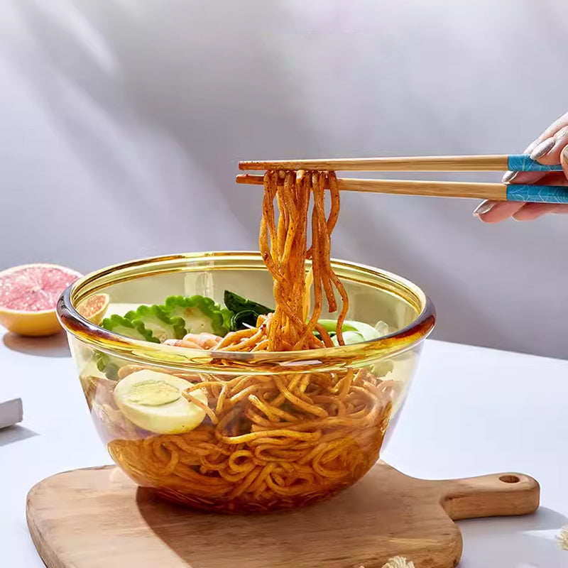 High Temperature Resistant Amber Salad Bowl, Household Glass Bowl And Plate Set, Cereal Soup Bowl, Rice Bowl, Microwave Oven Special Tableware
