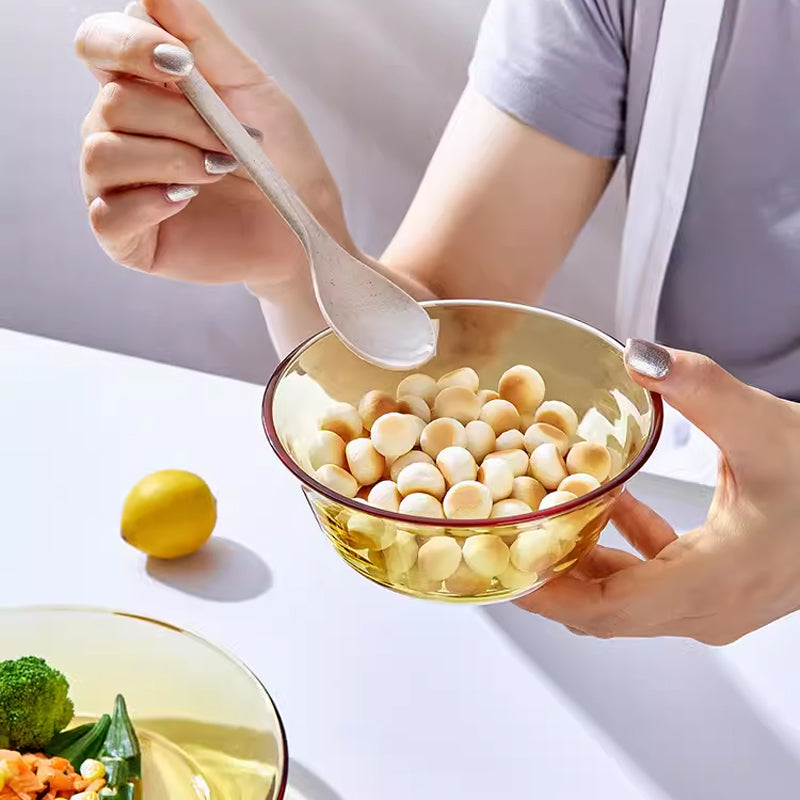 High Temperature Resistant Amber Salad Bowl, Household Glass Bowl And Plate Set, Cereal Soup Bowl, Rice Bowl, Microwave Oven Special Tableware