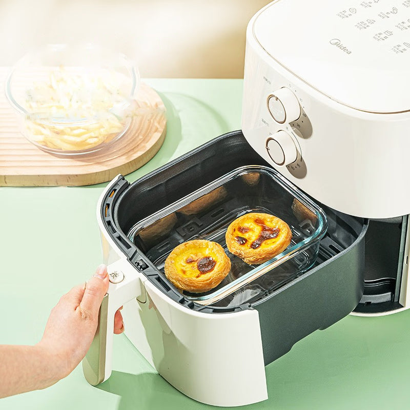 Special Plate For Air Fryer Oven Utensil Plate Heat-Resistant High Temperature Glass Rice Baking Pan Utensil Plate Baking Tools